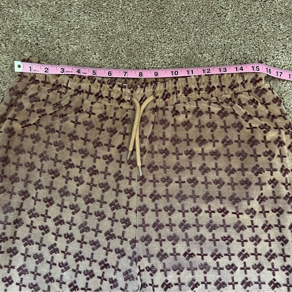 iets frans Monogram velour wide leg track pant | size Large - Picture 5 of 6